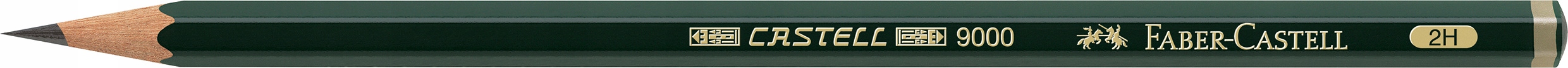 FABER CASTELL Ołówek drewniany grafitowy do szkicowania rysunku 9000 2H Kod producenta 4005401190127