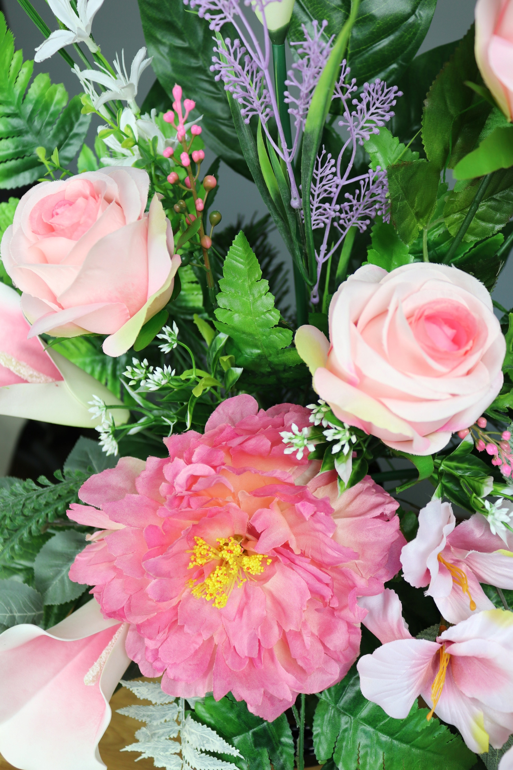 KALLE w kwadracie stroik - Różowy Jasny Wysokość 80 cm