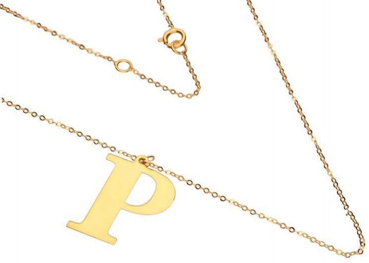 Zlatý náhrdelník 585 řetízek s písmenem P 1,60 g