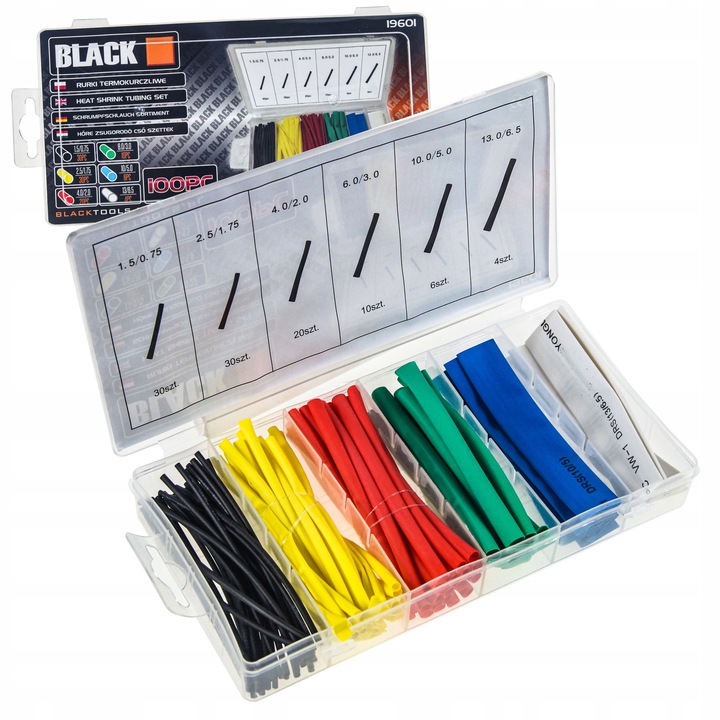 

Rurki Koszulki Termokurczliwe Opaski Zestaw 100SZT