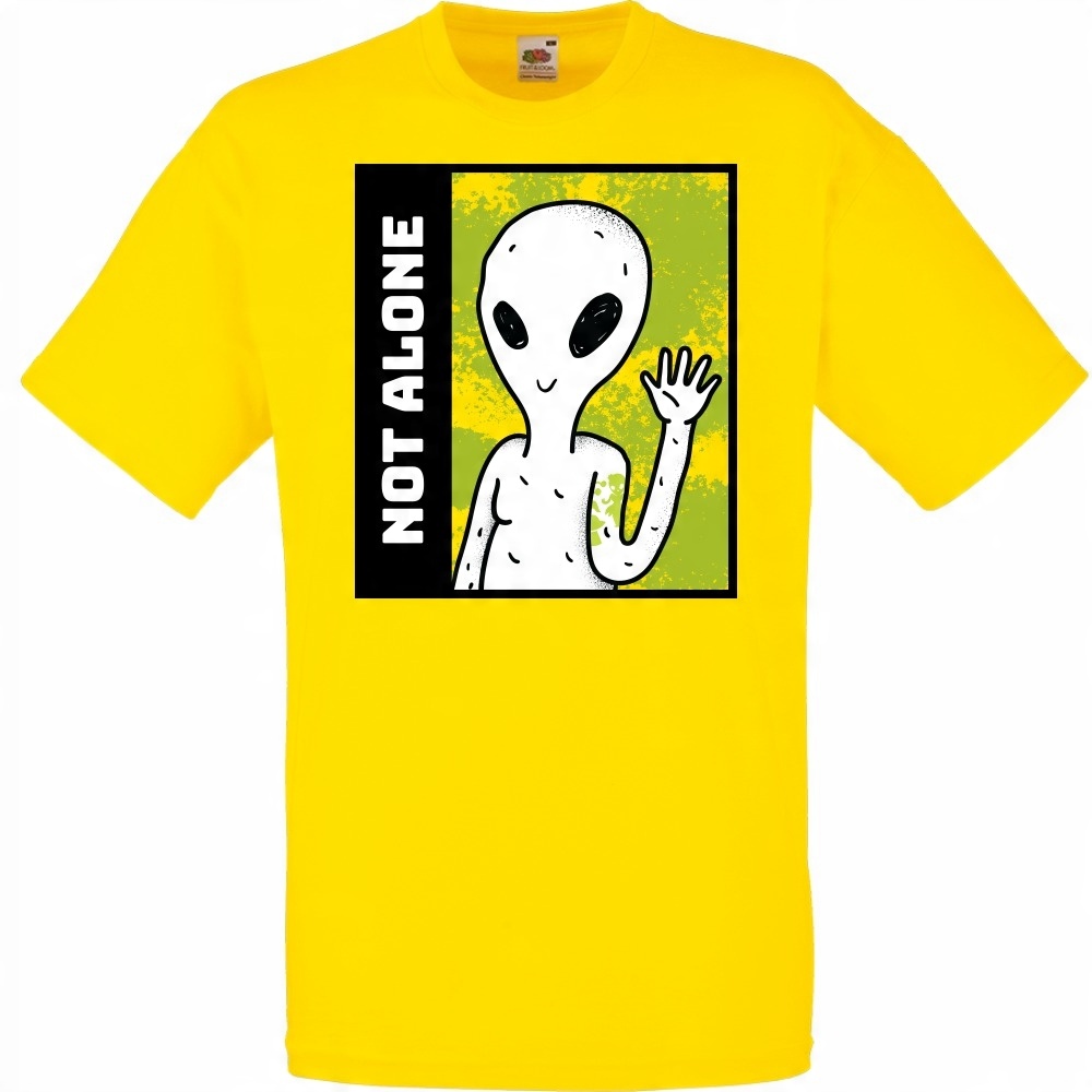 

Koszulka not alone ufo kosmici L żółta jaskrawa