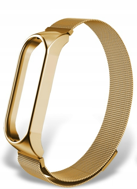 BRANSOLETA PASEK OPASKA do XIAOMI MI BAND 5/6 ZAMIENNA ZŁOTA GOLD