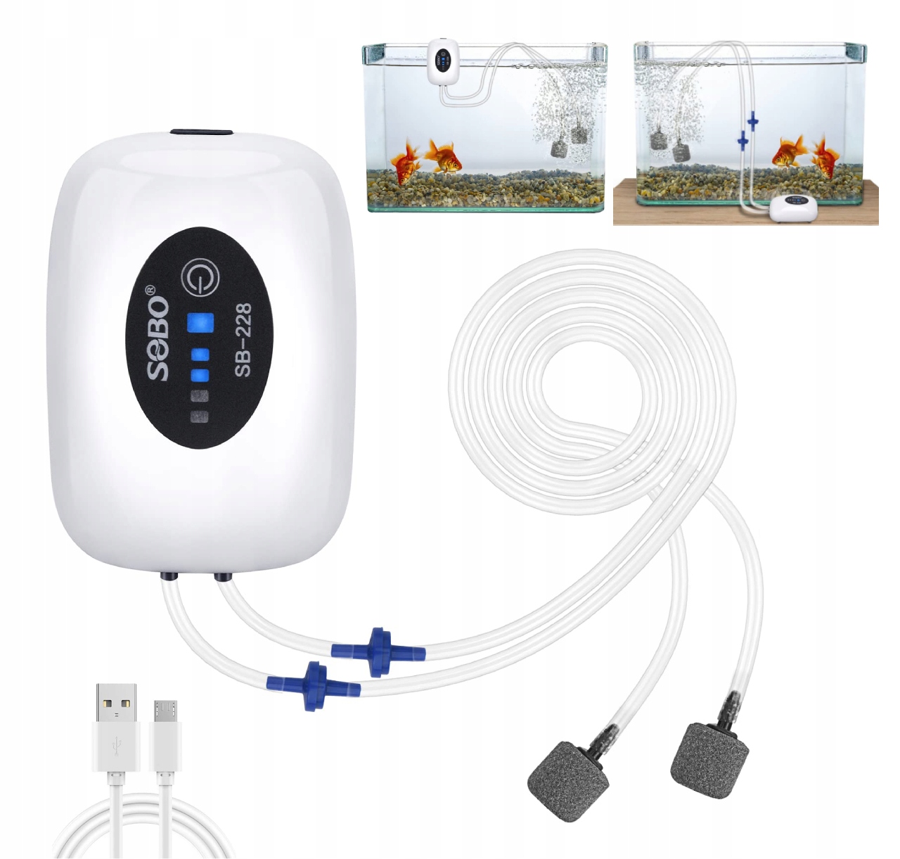 Vzduchová Pumpa Do Akvária S Regulací Výkonu 4800 mAh