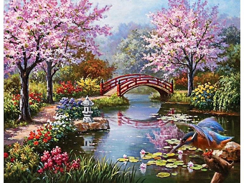 Obraz Malování Podle Čísel Rám 50x40cm Japonská Zahrada