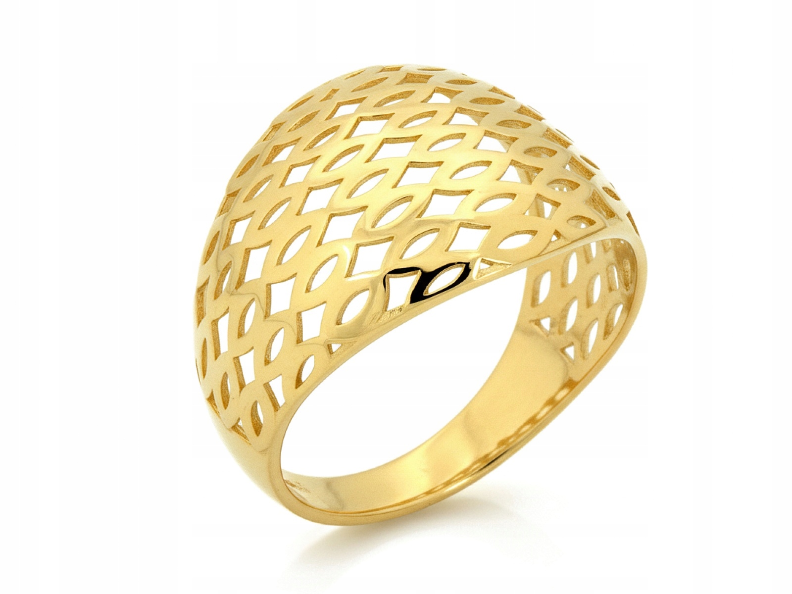 Prstýnek ze zlata ryzosti 585 s Ažurem bez zirkonu 20r lesklý 2.54 g