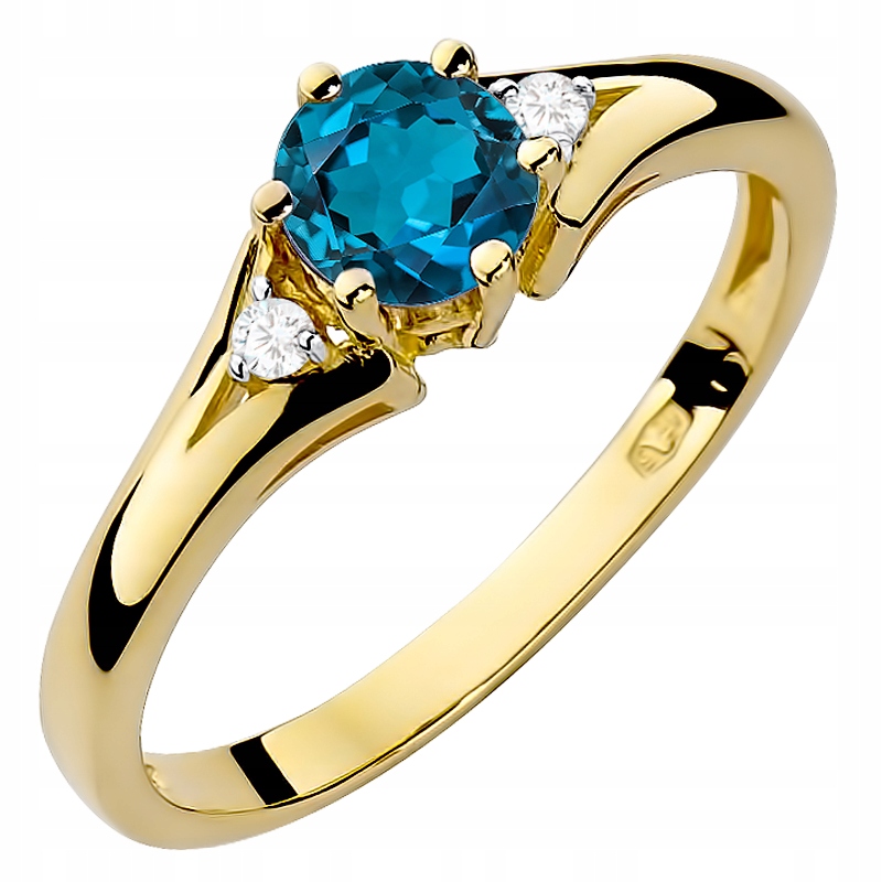 Prstýnek 585 Topaz 0,50 ct Brilianty