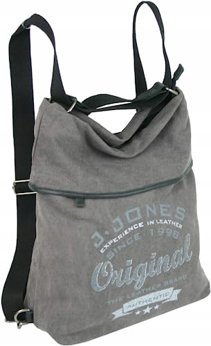 

Modna torba plecak 2w1 canvas Jennifer Jones Szary