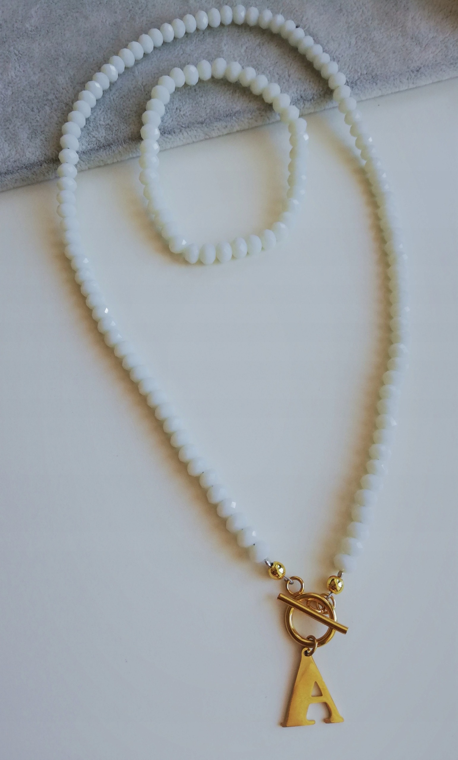 Bílá sada náhrdelník náramek 50cm písmen Ocel