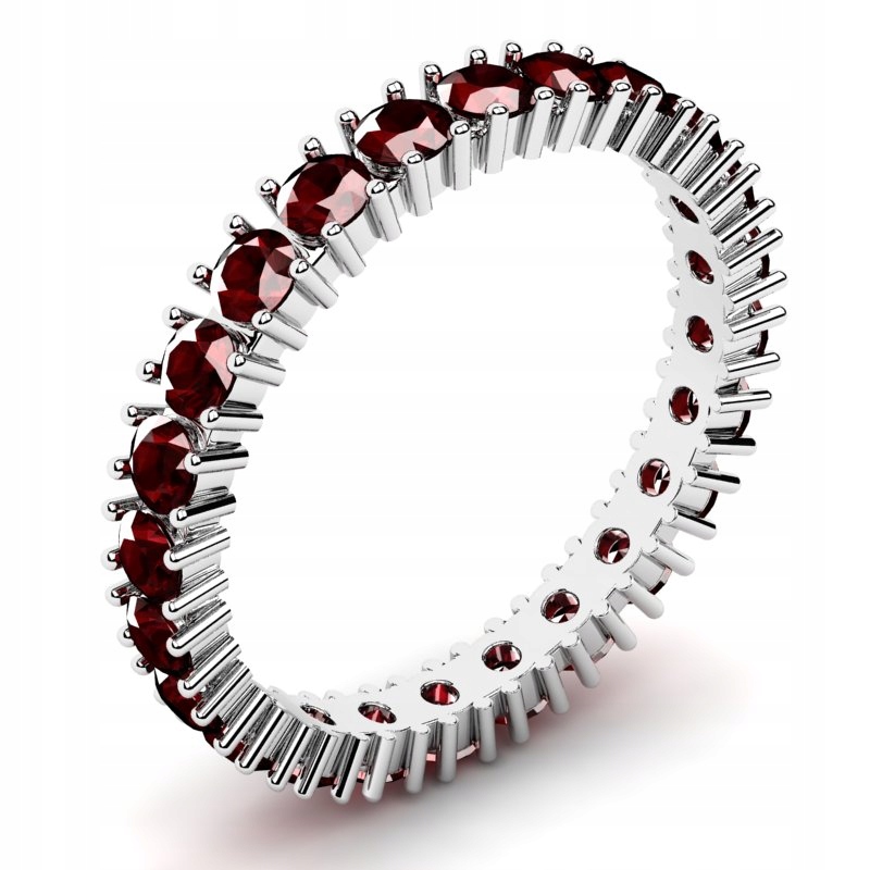 

Obrączka Złota Z Bordowymi Cyrkoniami 2.5MM