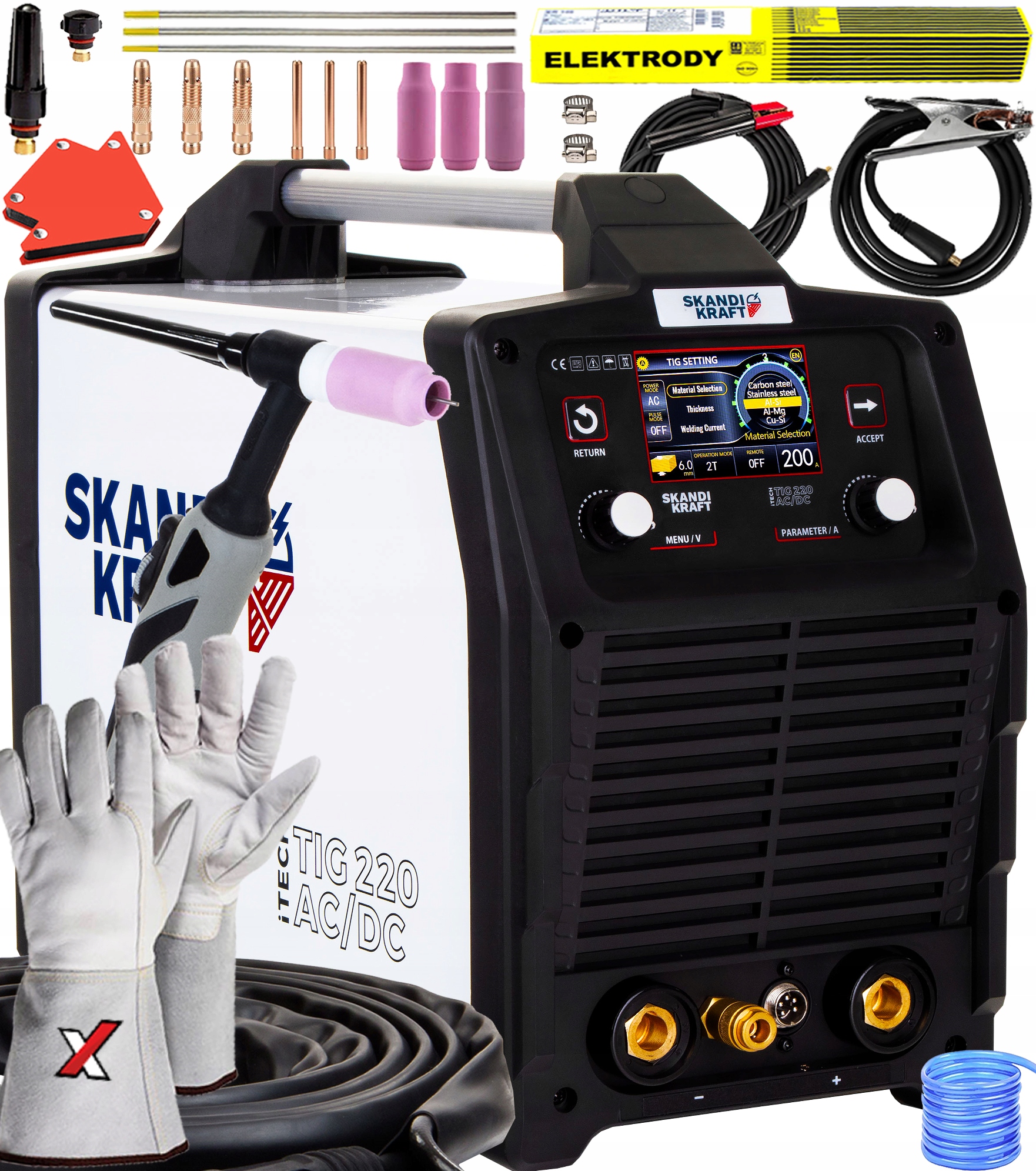 Invertorová Svařovačka Skandi Kraft iTECH Tig 220 Ac/dc Hf Bi Level Synergie