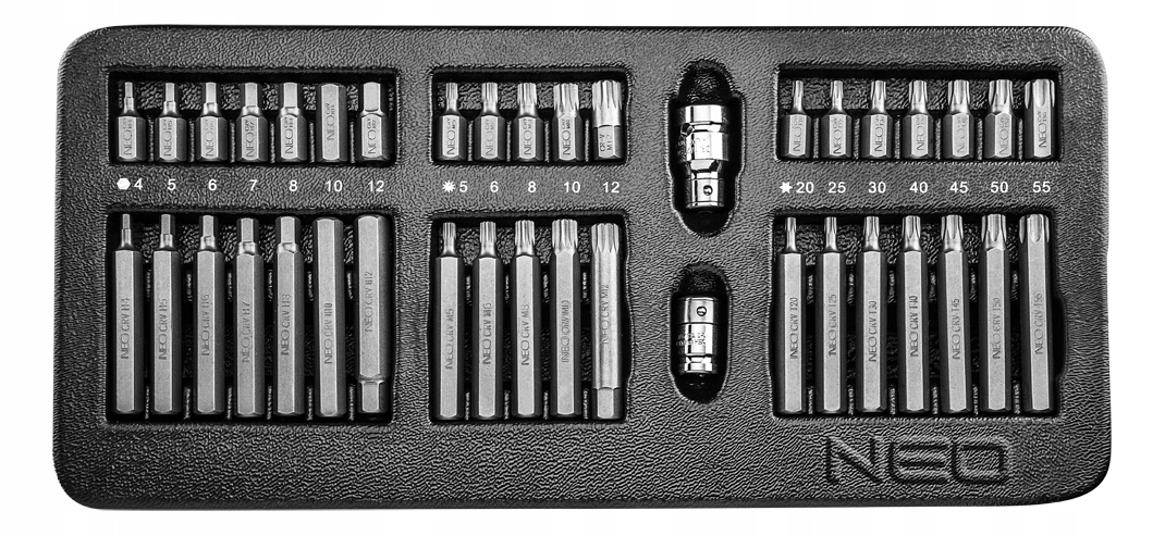 

Końcówki wkrętakowe 30-75mm Neo Custom Pro 84-236