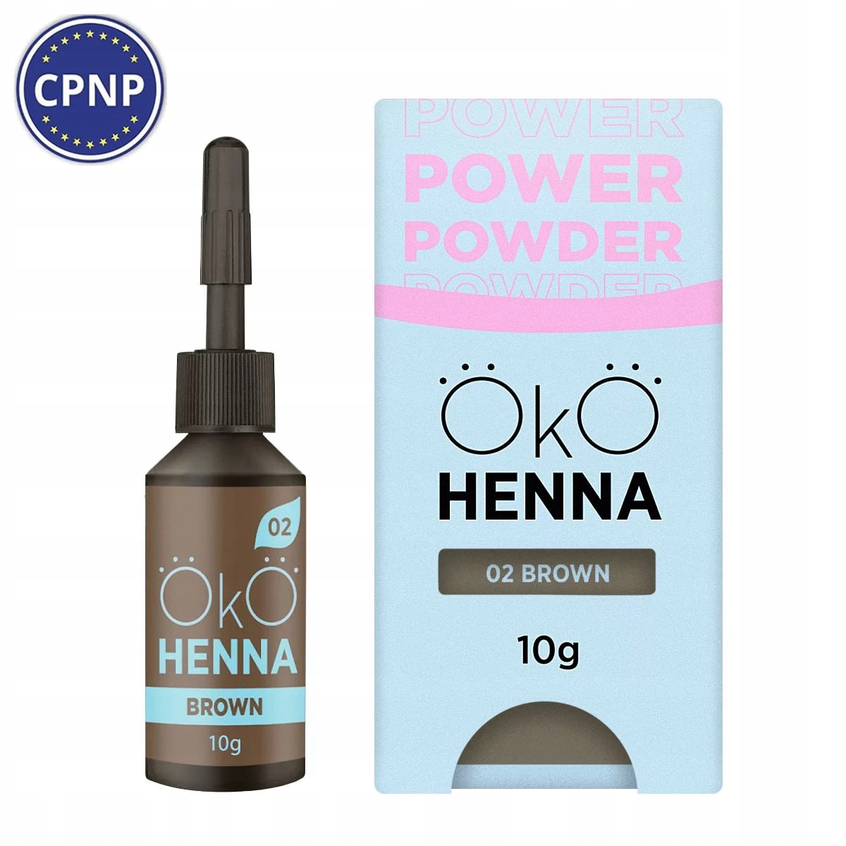 Henna pudrová na obočí hnědá OkO Power Powder #02 Brown 10 g