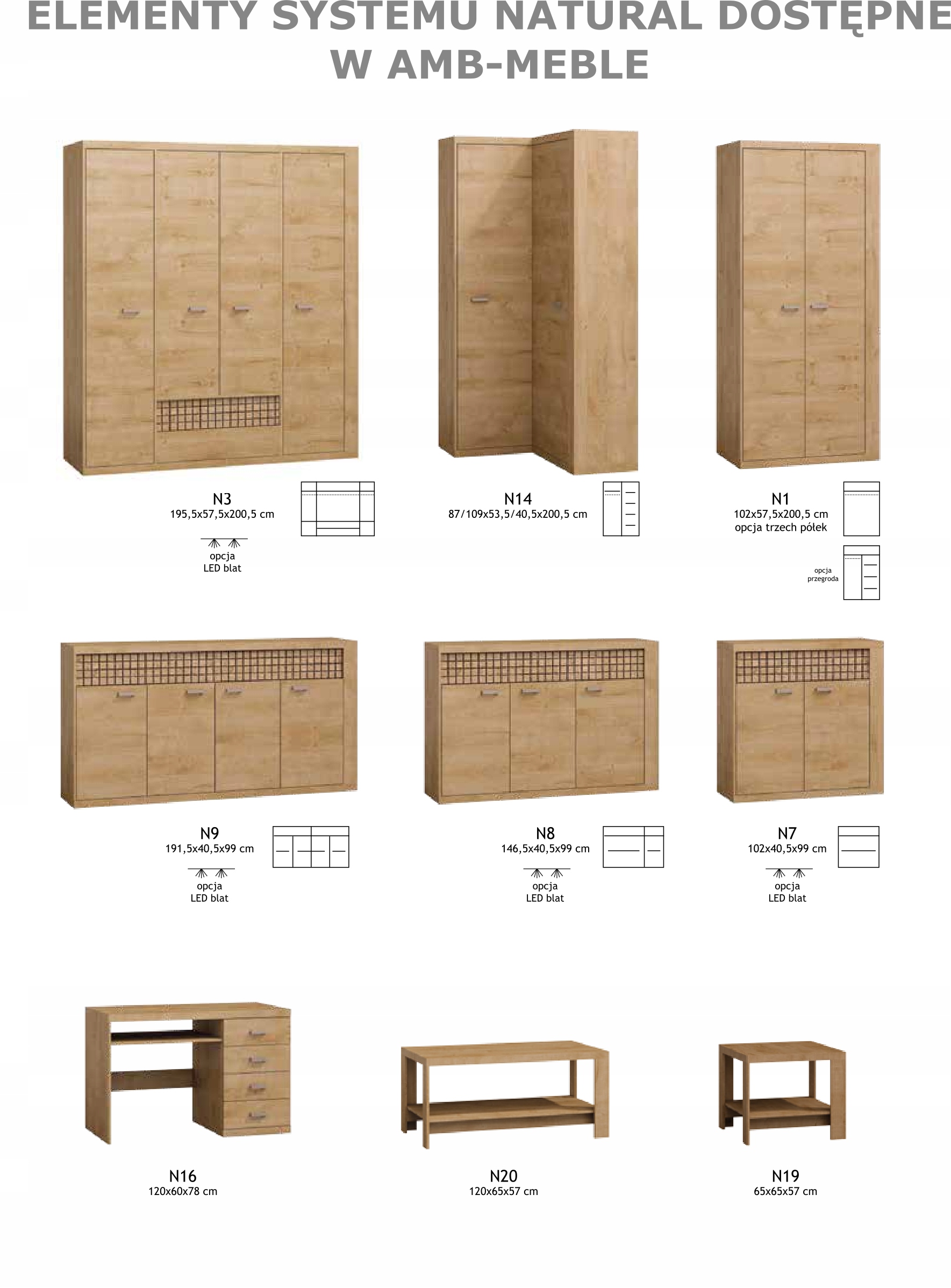Półwitryna NATURAL N4 DĄB RIBBECK Montaż meble do samodzielnego montażu