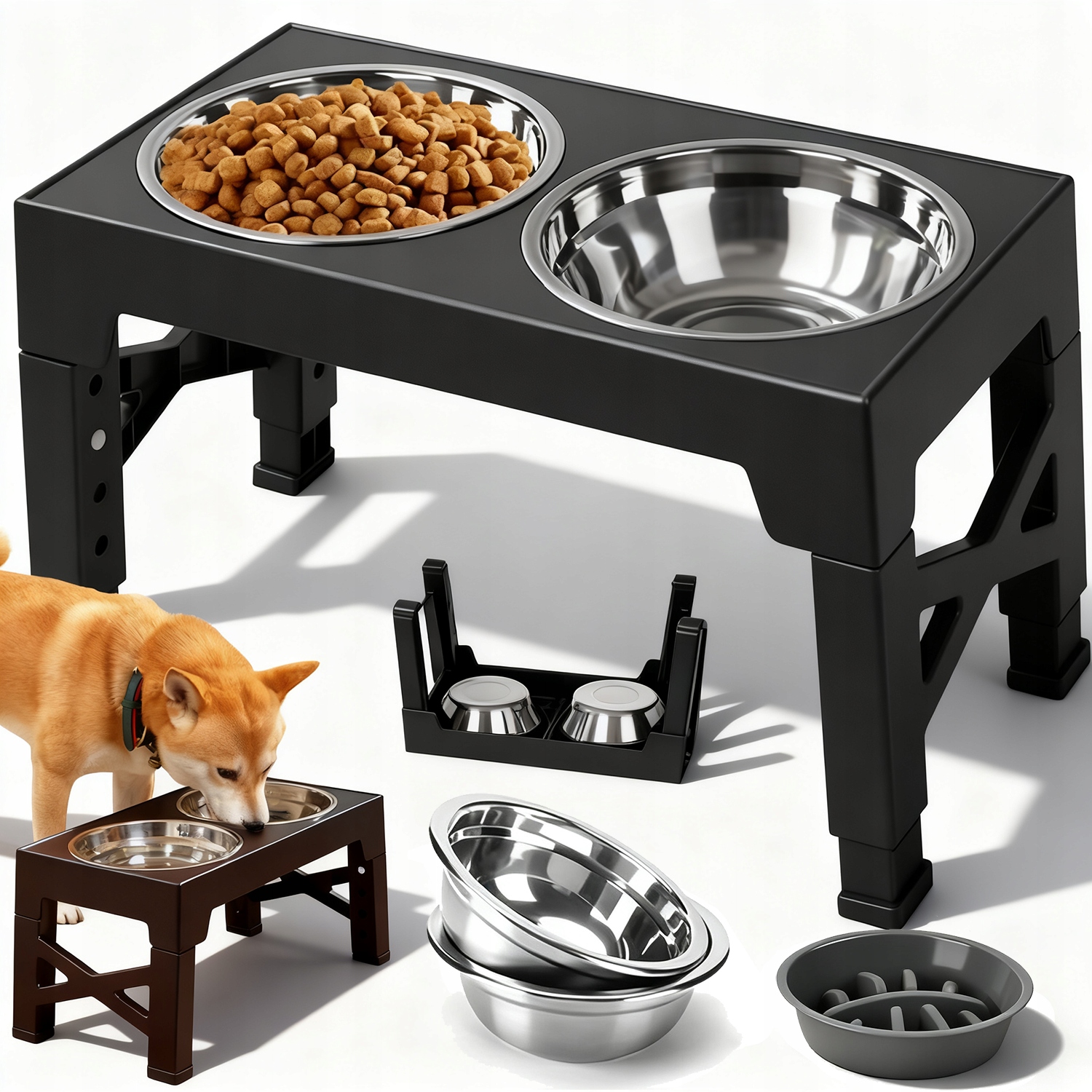 Levně Výškově Nastavitelné Stojany Na Krmivo Pro Kočky A Psy Miska Slow Food