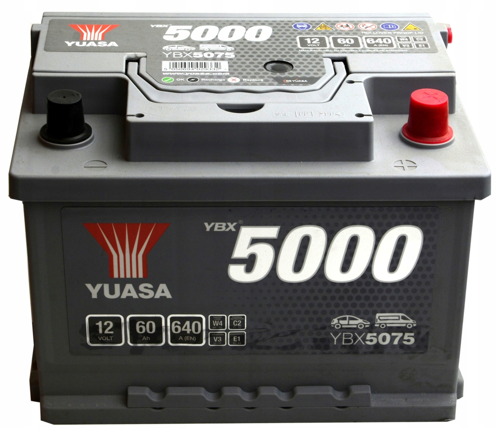 

Yuasa Ybx 5075 12V 60AH 640A YBX5075
