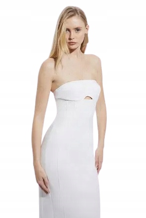 Karen Millen Bílá Šaty Sukně Bez Rukávů S Korzetovým Výstřihem 36 B1P