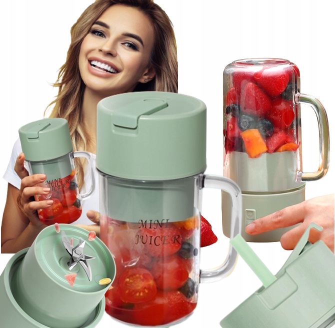 SHAKER BLENDER PRZENOŚNY BIDON KUBEK SŁOMKA SUPER