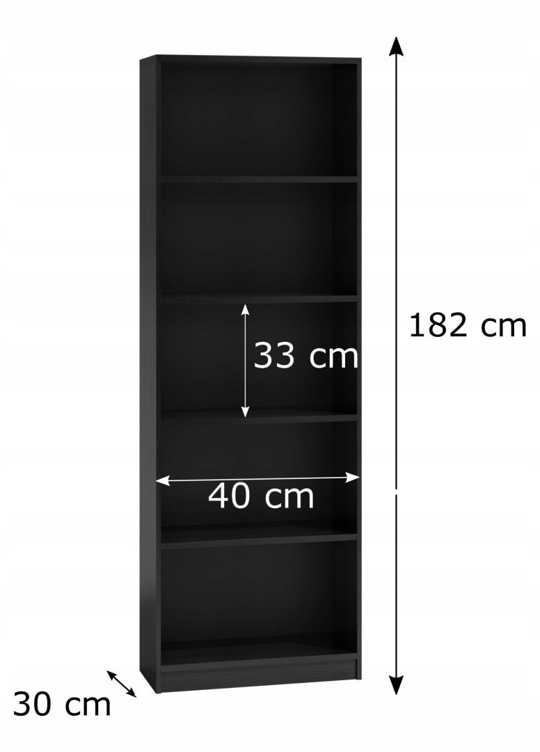 CZARNY REGAŁ 40CM PÓŁKA SZAFKA KSIĄŻKI SEGREGATORY Rodzaj stojące