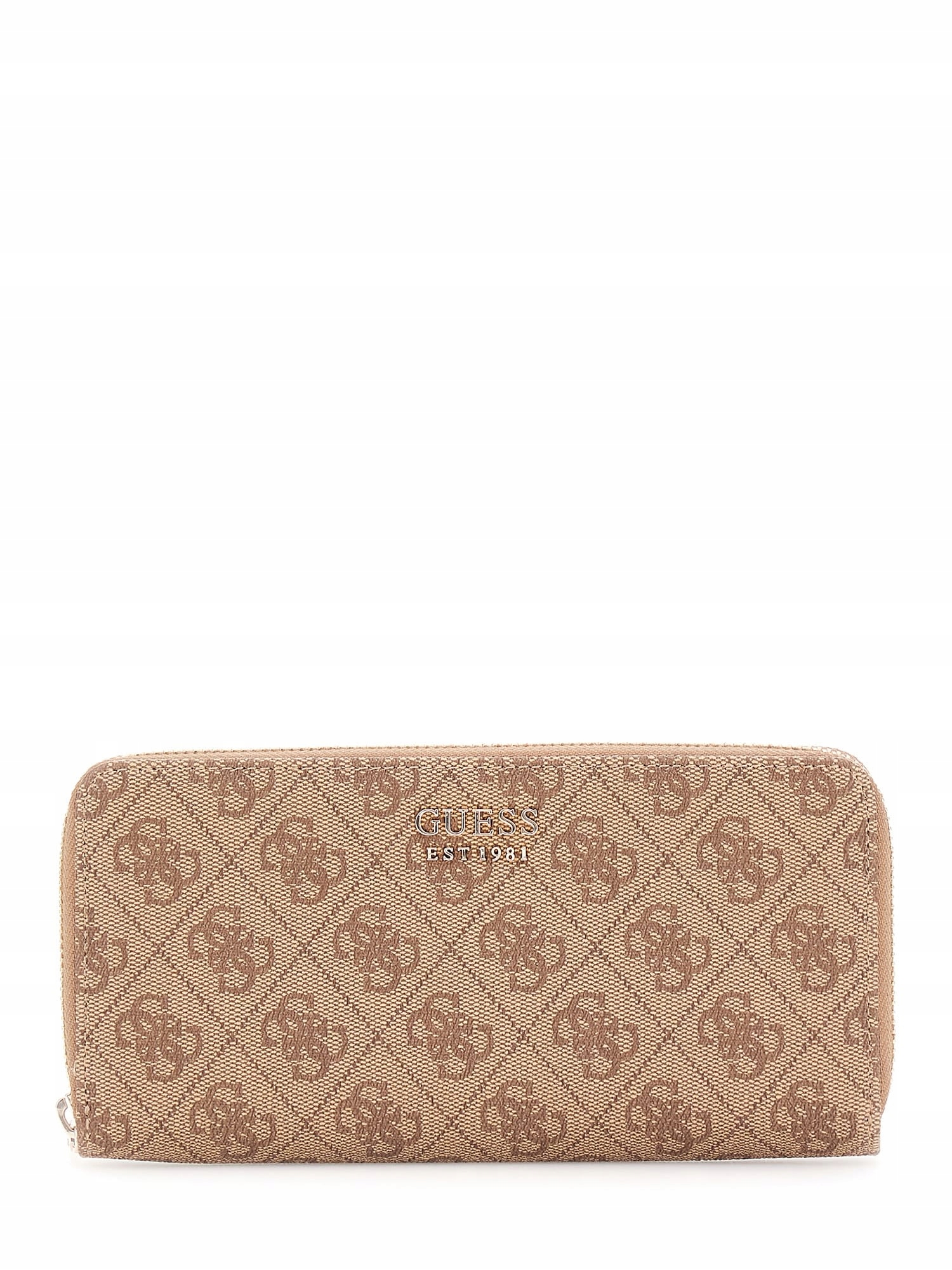 Guess Dámská Peněženka Brenton Slg Large Zip Hnědá/latte