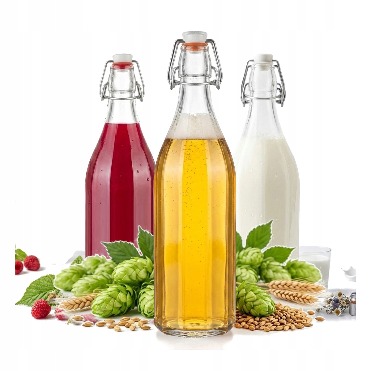 18X Skleněná láhev Costolata 750 ml s Mechanickým Korkem na Likéry Sirup