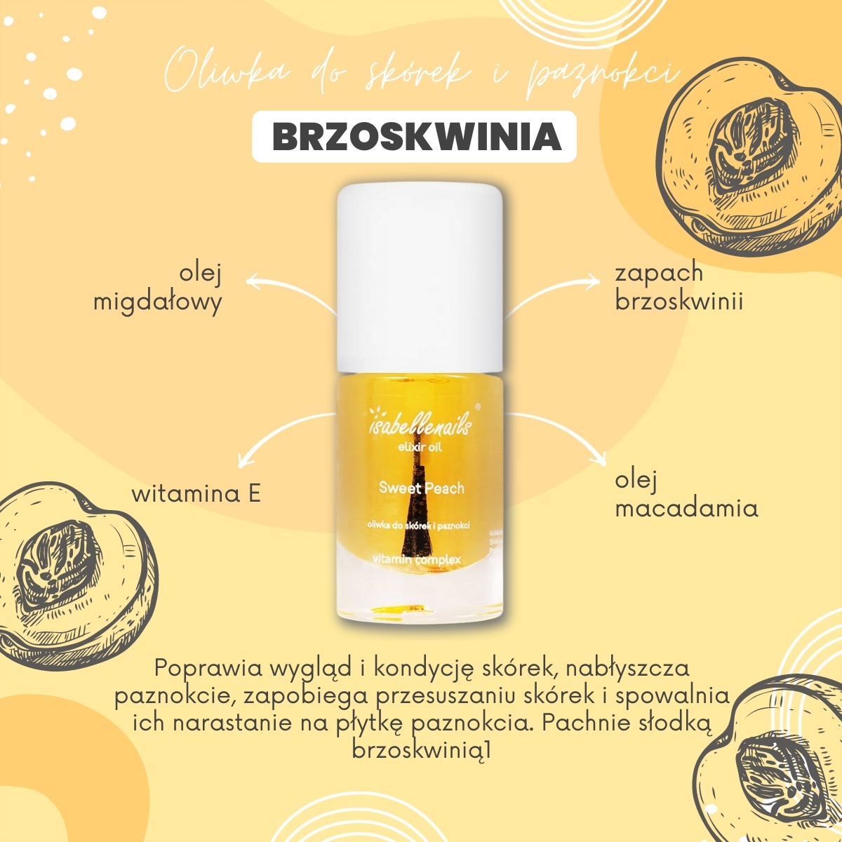OLIWKA DO SKÓREK I PAZNOKCI BRZOSKWINIA OLEJEK 7ML Zapach brzoskwinia