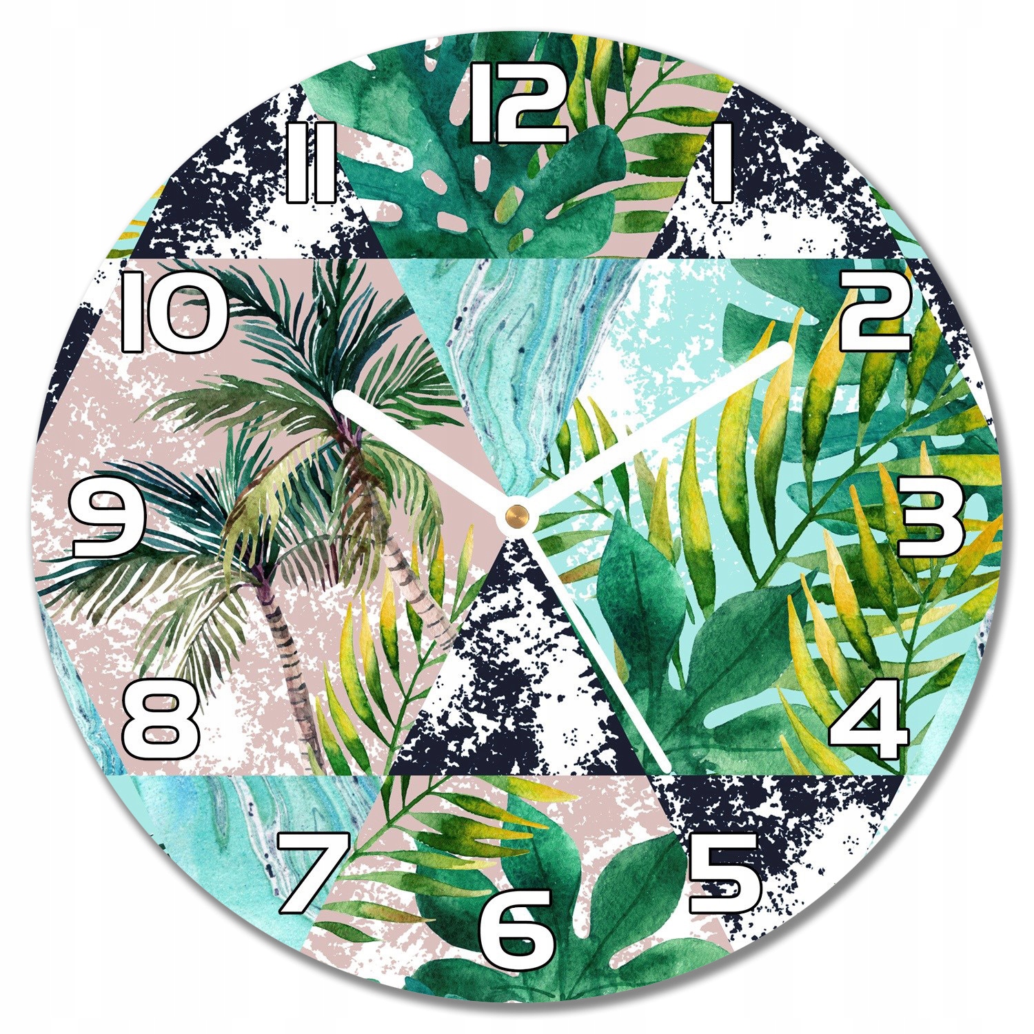 

Zegar na ścianę analogowy cichy Palmy wzór f30cm