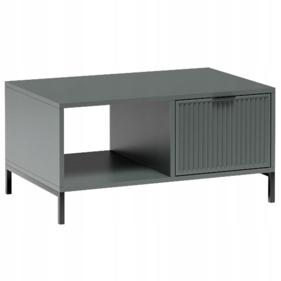 STOLIK ŁAWA 90x58 z szufladą LS-6 STONE GREEN + CZARNE NOGI