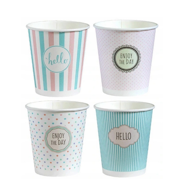 

Papierowe kubki do kawy, pastele 300ml 50szt.