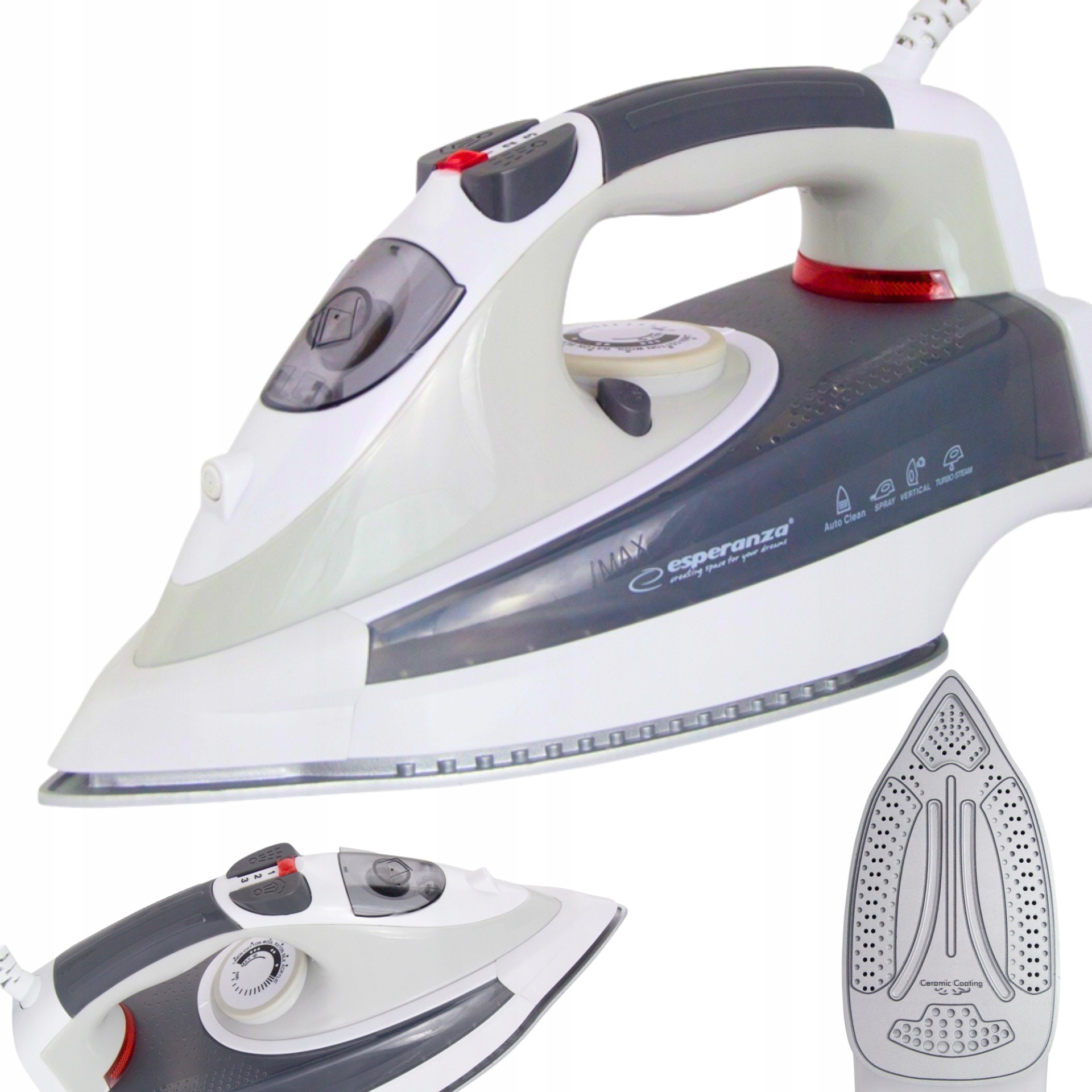 Žehlička Na Žehlení Oblečení Výkonná 2400 W Led Regulace Parní Keramická Pára