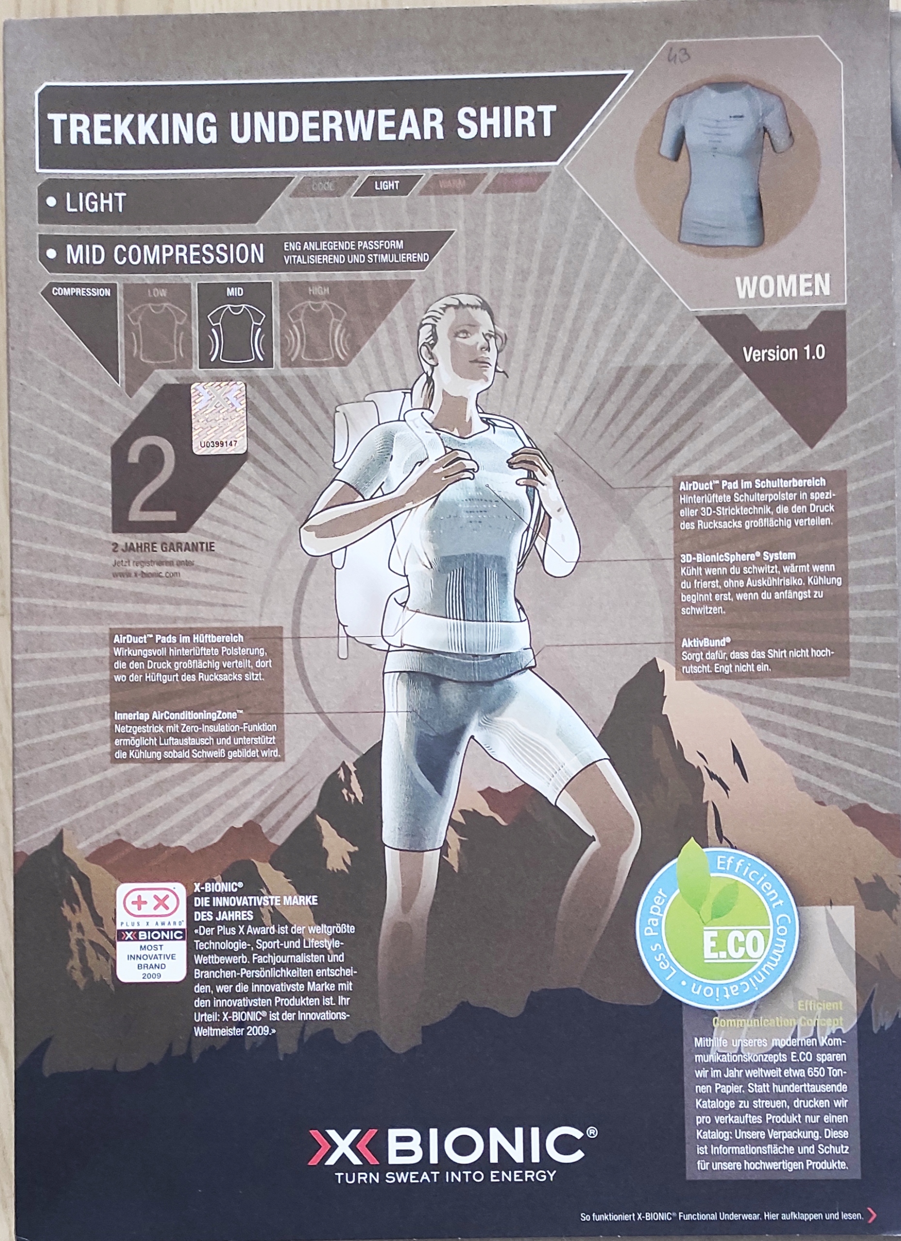 Koszulka X-bionic Trekking damska Version 1.0 XS Rękaw krótki rękaw