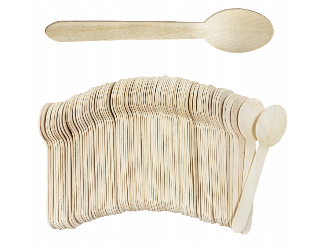 

Łyżki Drewniane Jednorazowe Sztućce Eko 100 sztuk