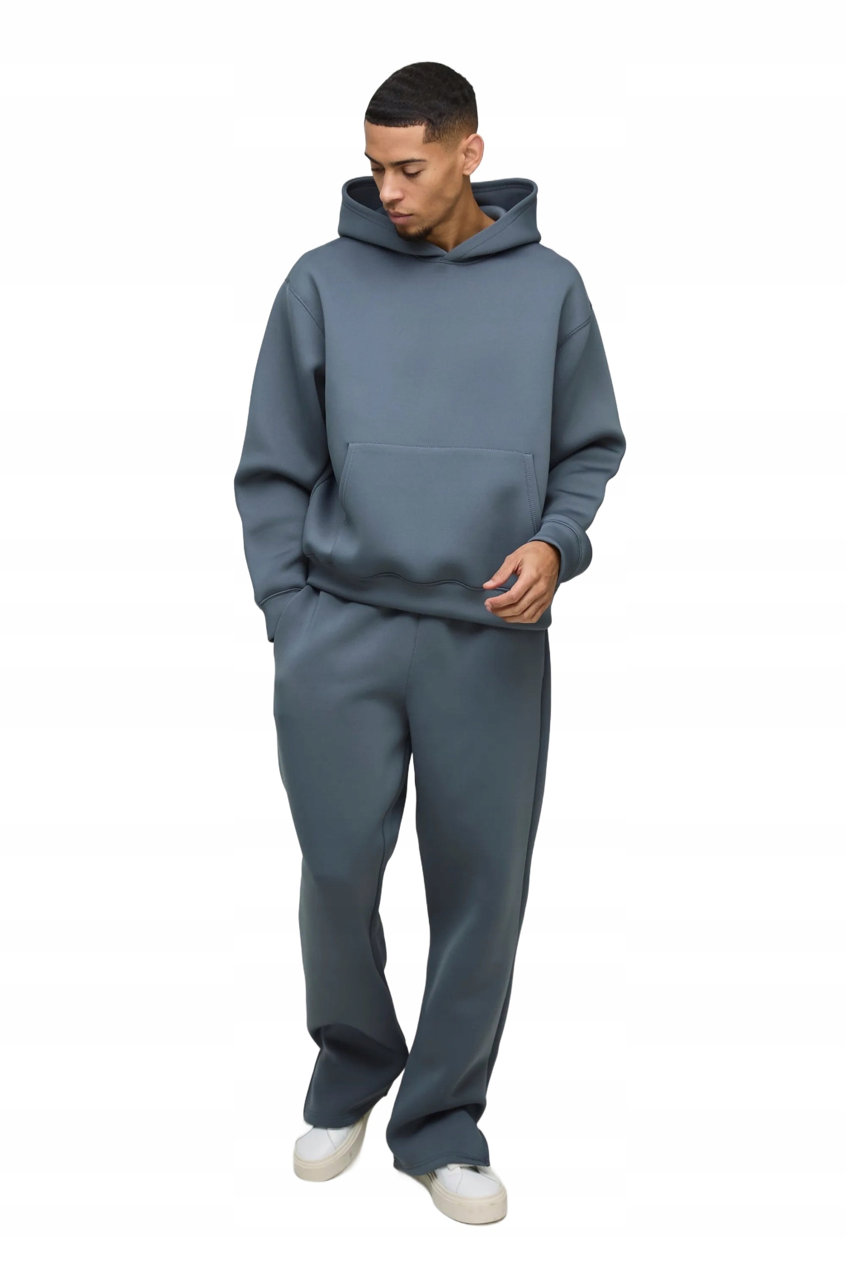 Boohooman Pánská Mikina S Kapucí V Šedé Barvě Bez Potisku S Z3A