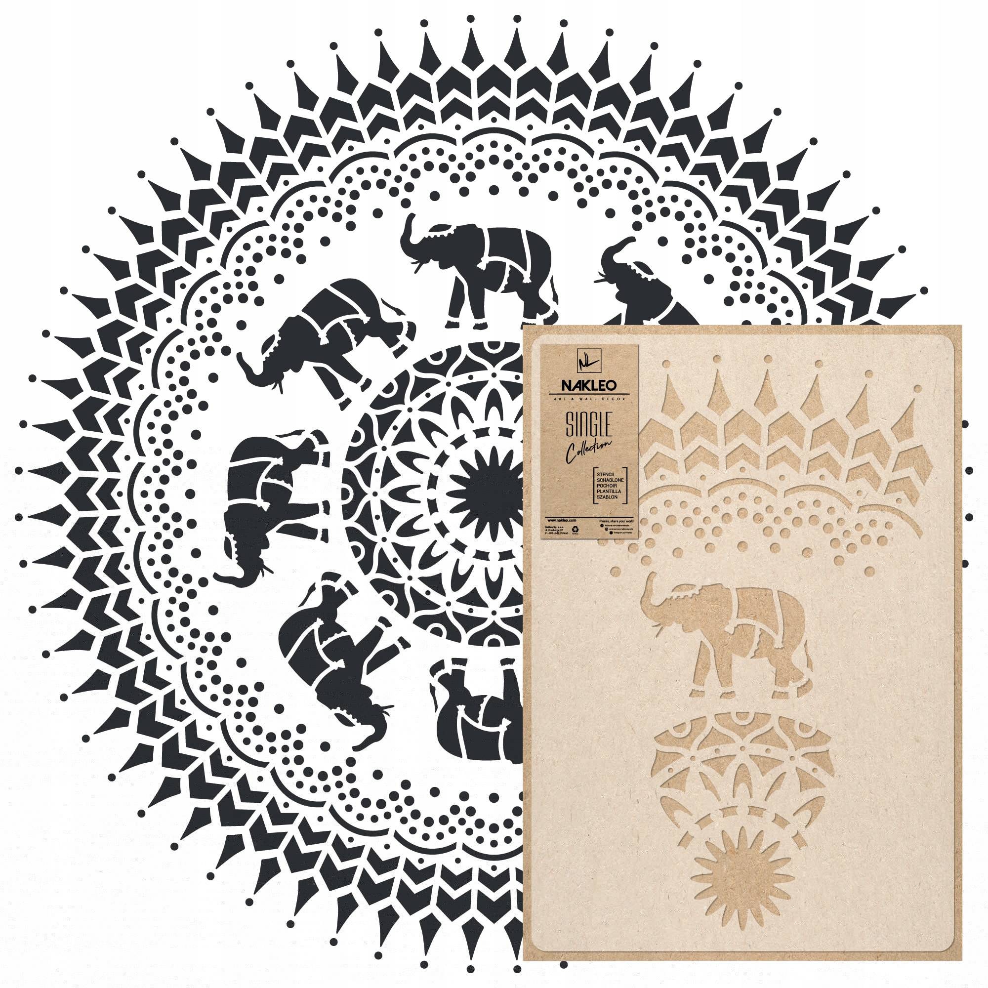 Malířská šablona Mandala XL průměr 130 cm pro omítky Opakovaně Použitelný Omítka Beton