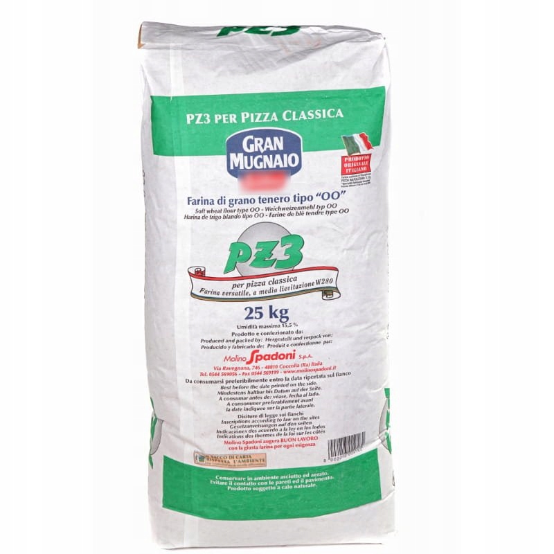 Mouka na pizzu Farina grano tenero střední růst těsta 25 kg Molino Spadoni