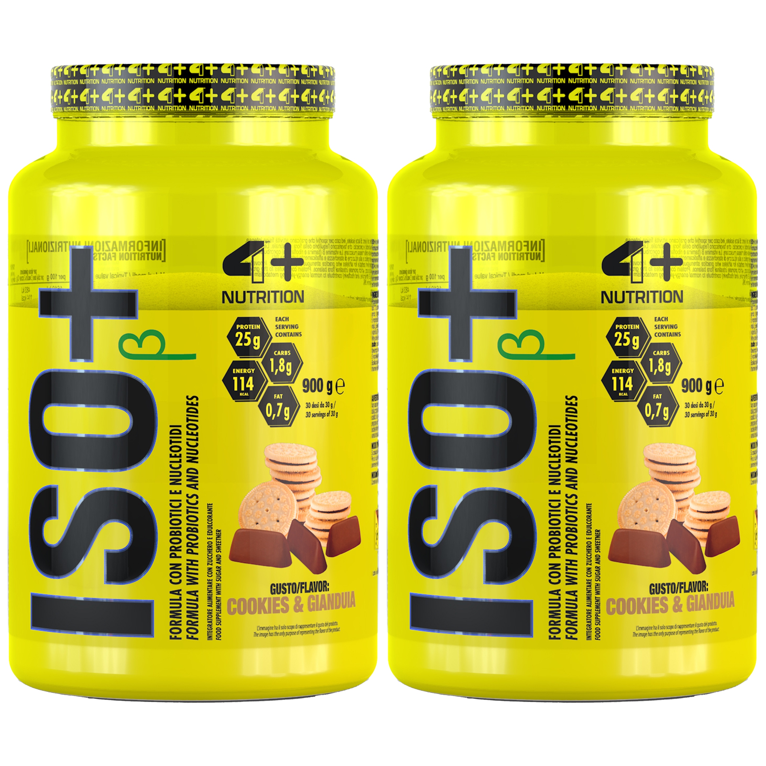 2x Proteinový izolát syrovátkového proteinu Wpi 86% probiotika 26g 900g 4+ Nutrition