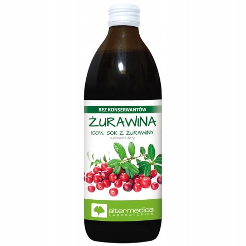 

Sok z żurawiny 100% 500ml bez konserwantów Cukru