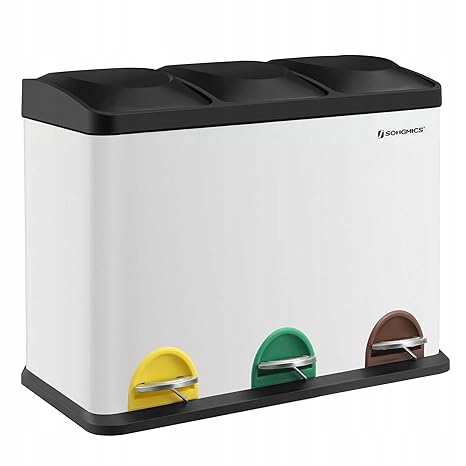 3-KOMOROVÝ Odpadkový Kôš Na Segregáciu S Vnútornými Vedierkami, Objem 45 Litrov