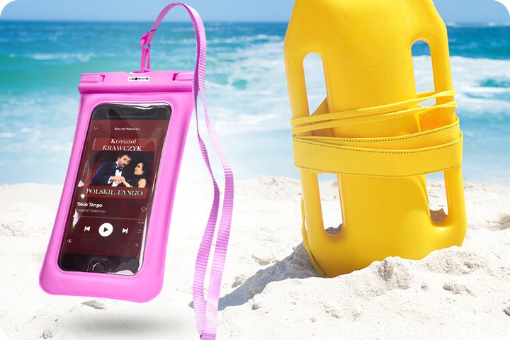 RÓŻWOE NIETONĄCE ETUI DO TELEFONU WODOSZCZELNE PŁYWAJĄCE NA ŁÓDKĘ BASEN Model EtWodAir