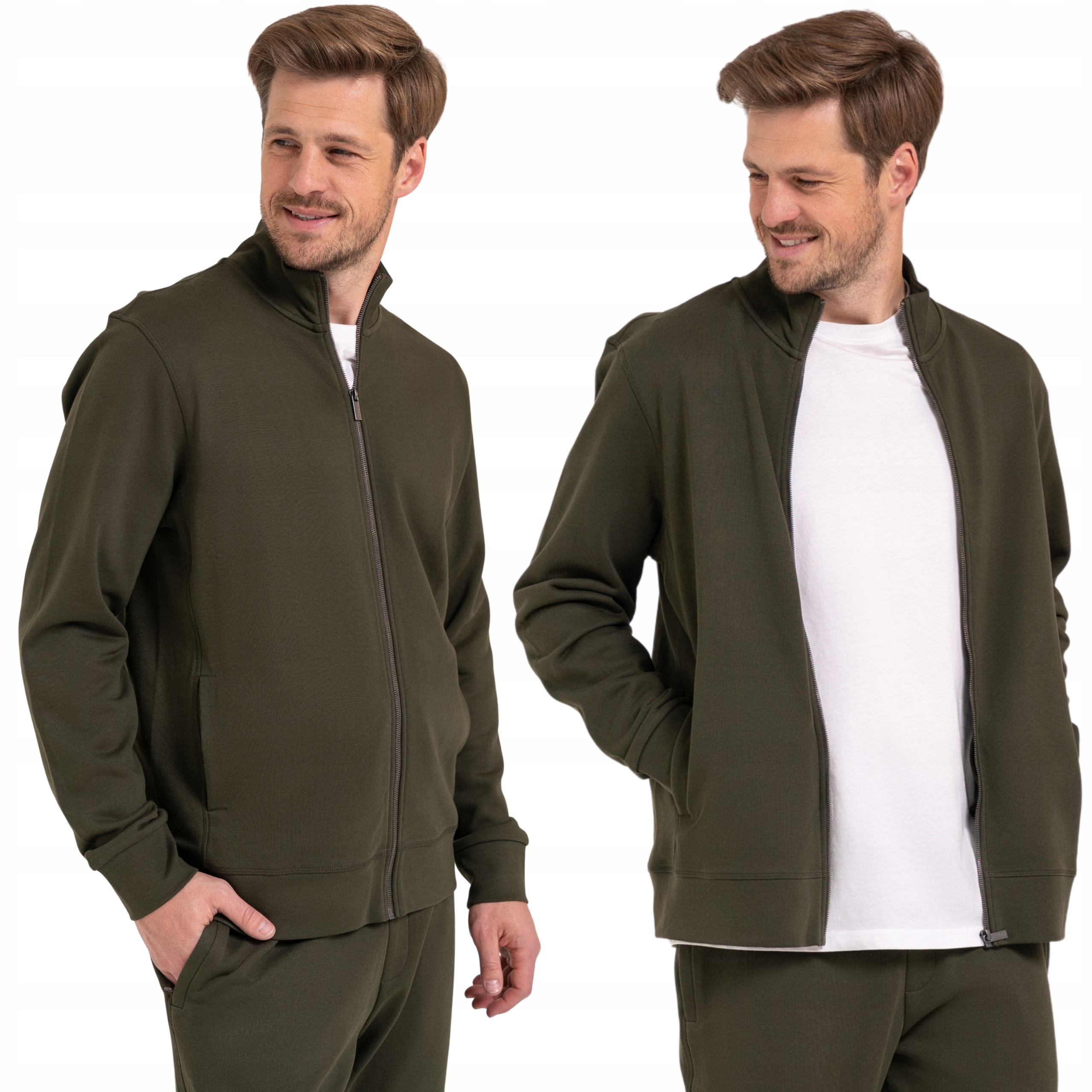 Bluza Męska Dresowa Casual Ciepła Zapinana na Zamek Gruba Bawełna Moraj L
