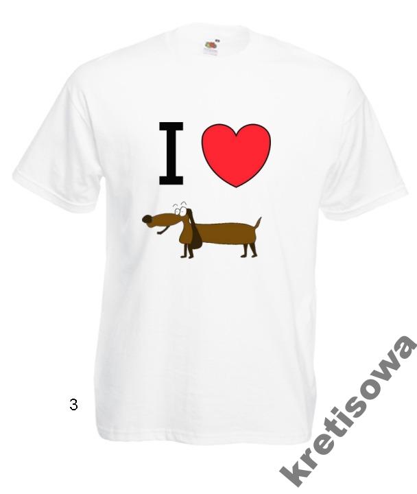 

Kolorowe Koszulki Męskie Wzory Jamnik Pies Piesek