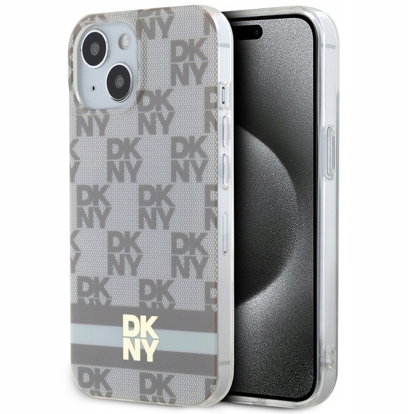 Dkny DKHMP14SHCPTSE Pouzdro na iPhone 14 15 13 6,1" béžové/béžové s motivem kostky