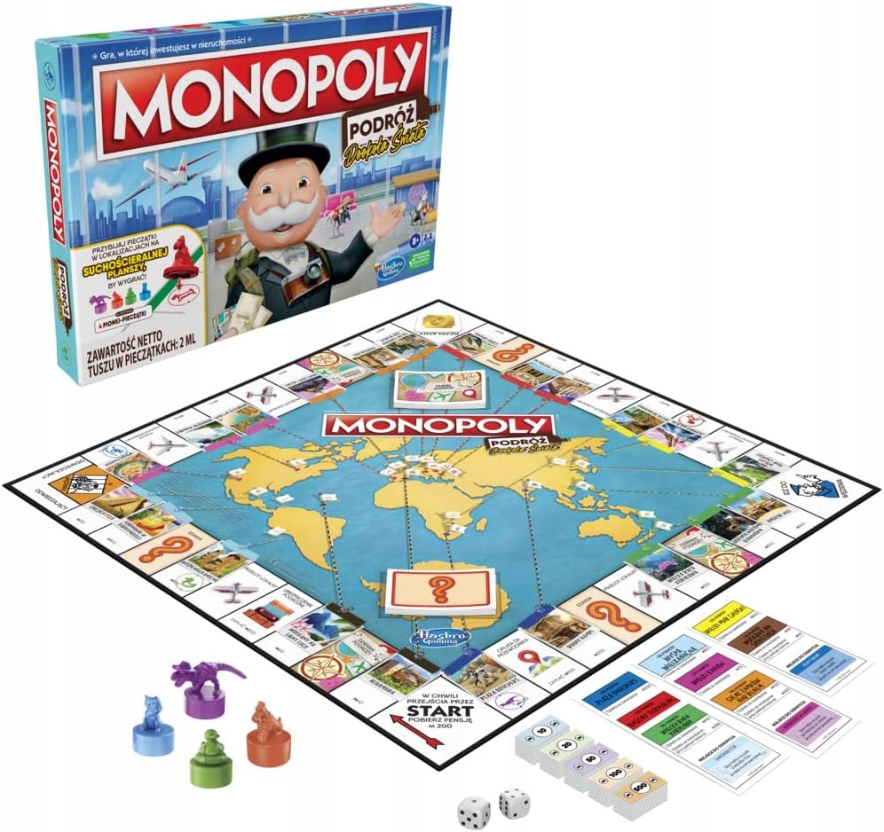 HASBRO GRA MONOPOLY PODRÓŻ DOOKOŁA ŚWIATA F4007