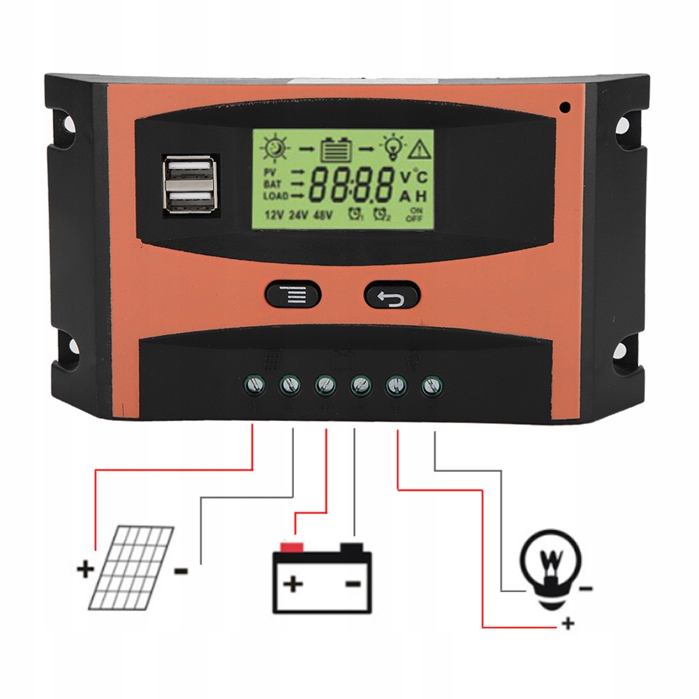 SOLARNY REGULATOR ŁADOWANIA MPPT 12/24V 40A LCD