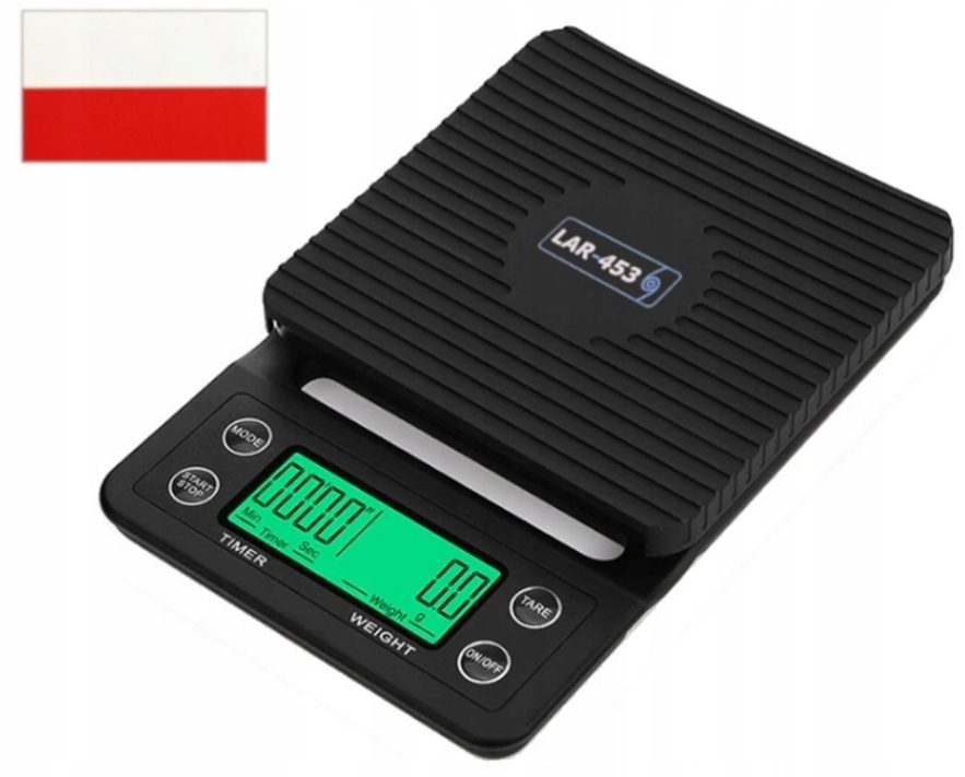 Přesná Váha Na Kávu s LCD stopkou do 5 kg nálepka