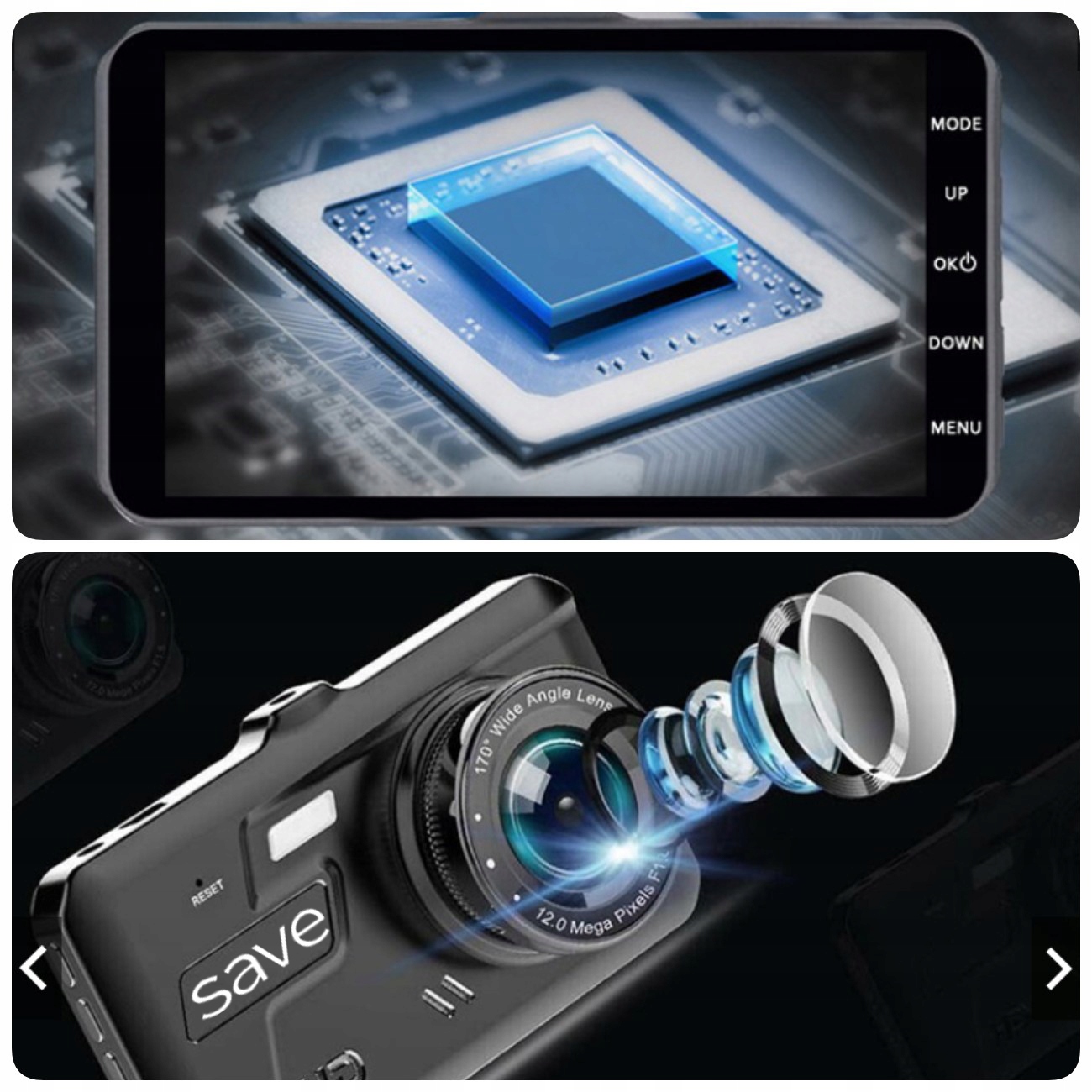 WIDEOREJESTRATOR KAMERA SAMOCHODOWA KAMERA COFANIA WIDEO REJESTRATOR JAZDY Kod producenta Wideorejestrator z Dotykowym Ekranem S-905