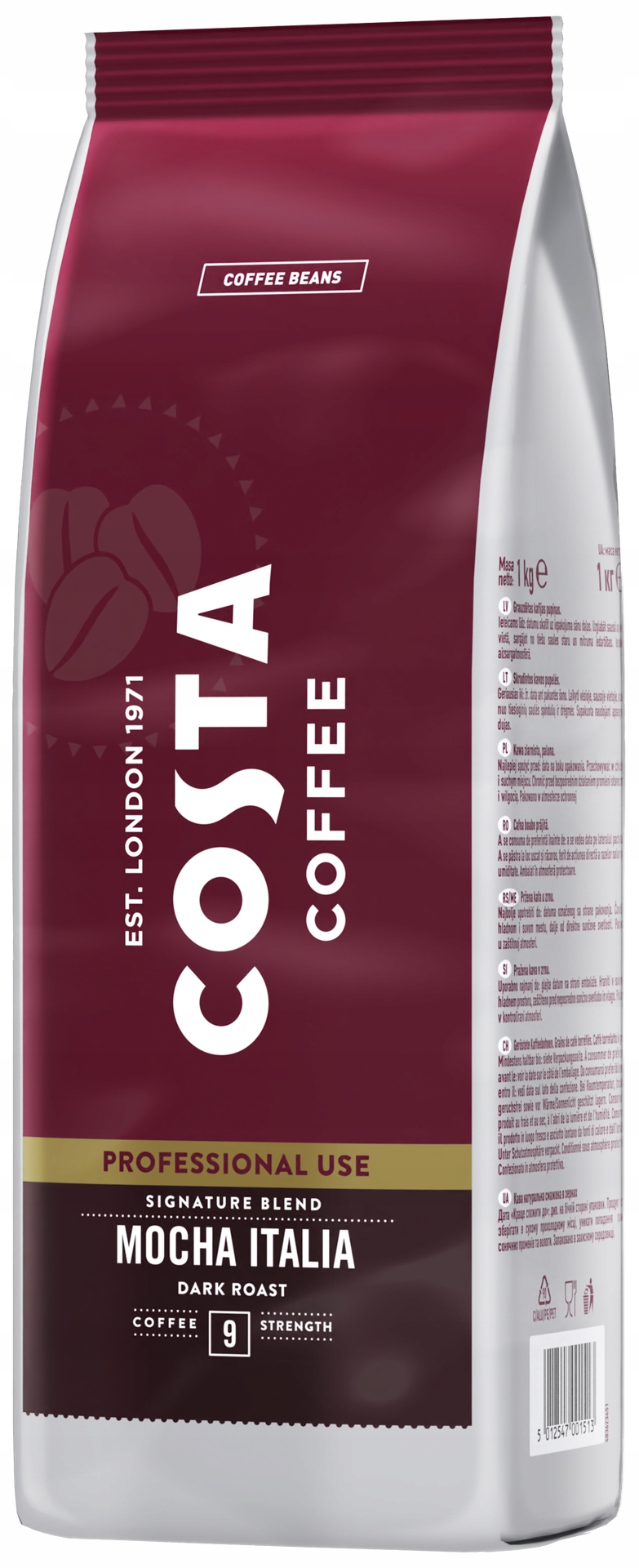 Levně Káva zrnková Costa Pro Signature Blend Dark Roast Mocha Italia 1 kg