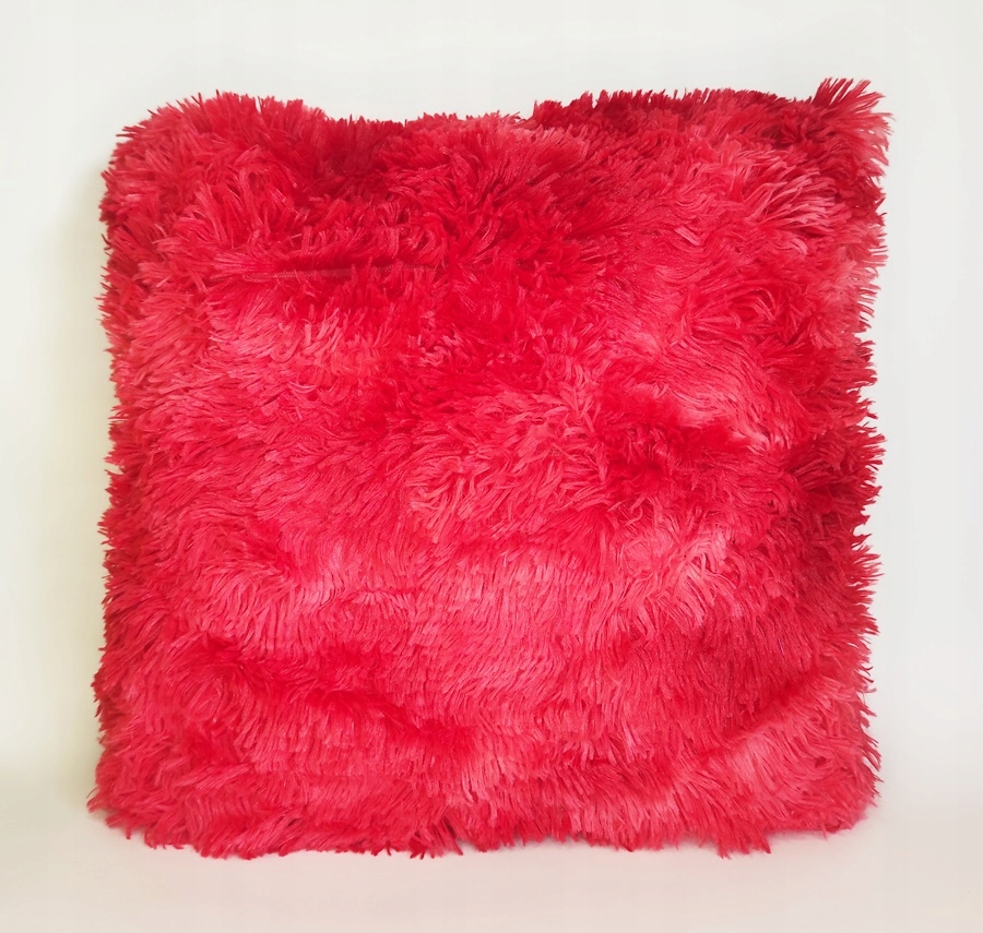 

Cieniowana Czerwona Poszewka 45x45 Futerko Shaggy