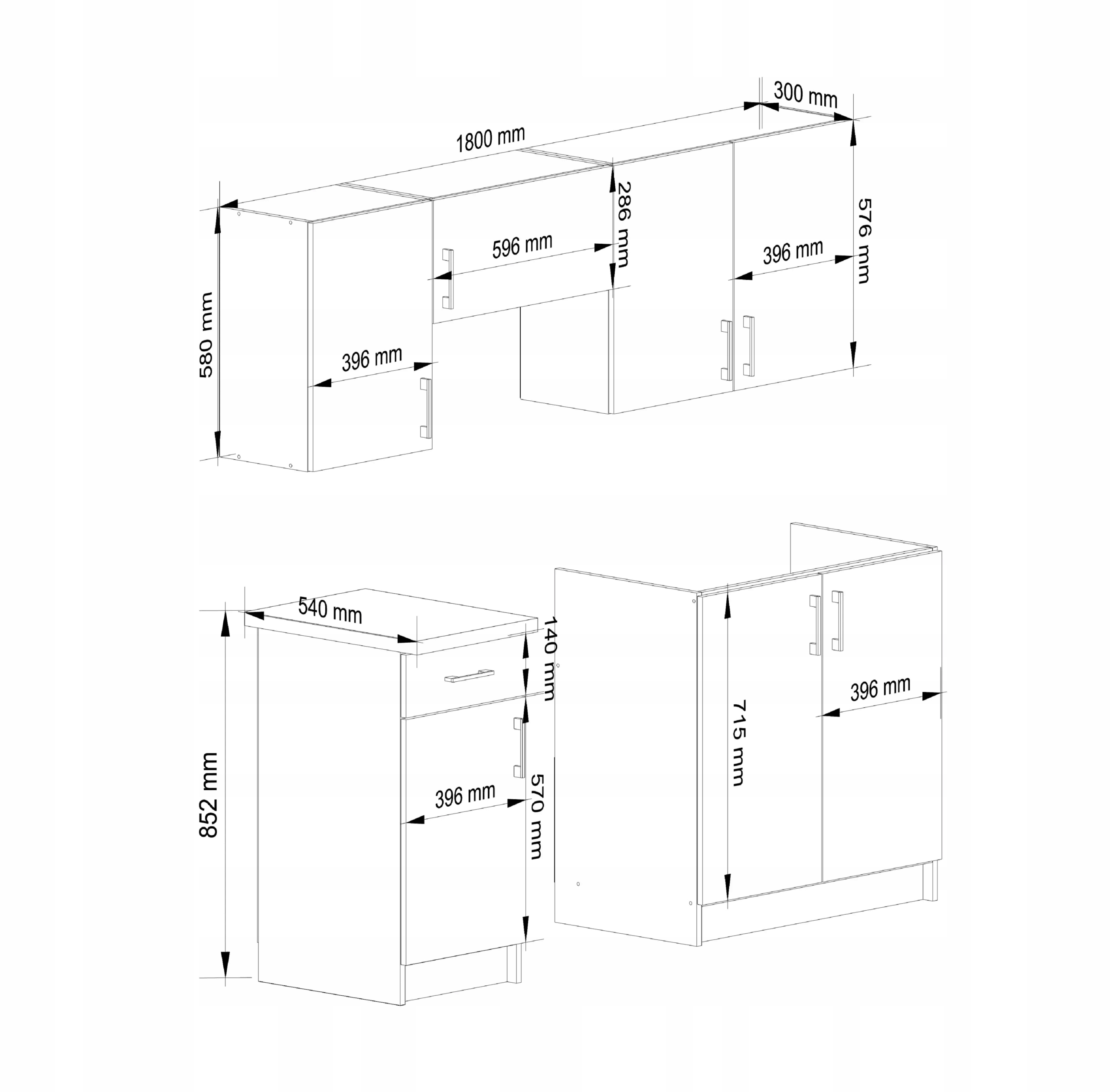 ZESTAW KUCHENY LIMA 1.8M BIAŁY/DĄB SONOMA Kod producenta KZ0PLIMDĄB001