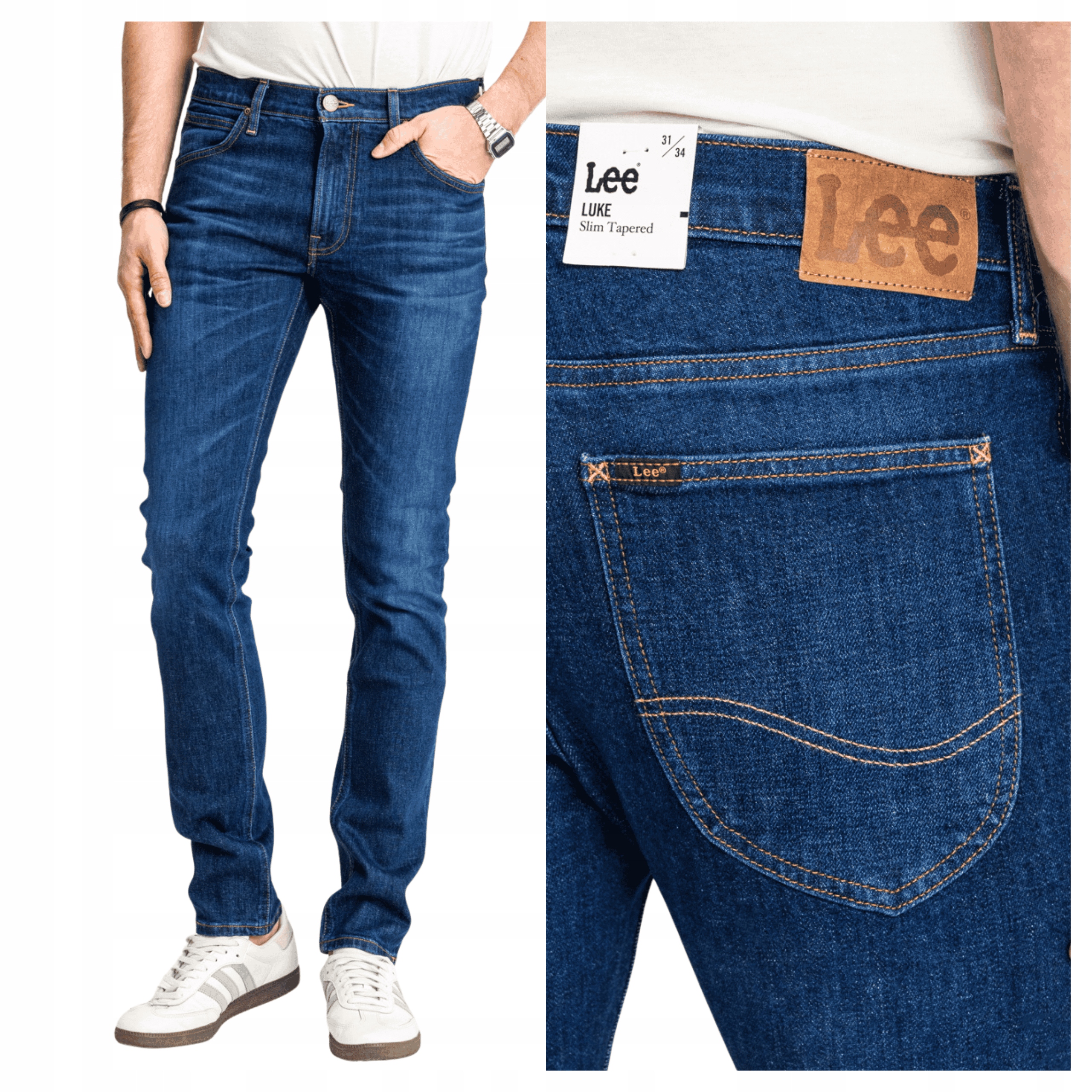 Lee Luke Dark Worn Pánské Džínové kalhoty Přiléhavé Slim Fit Zúžené W30 L34