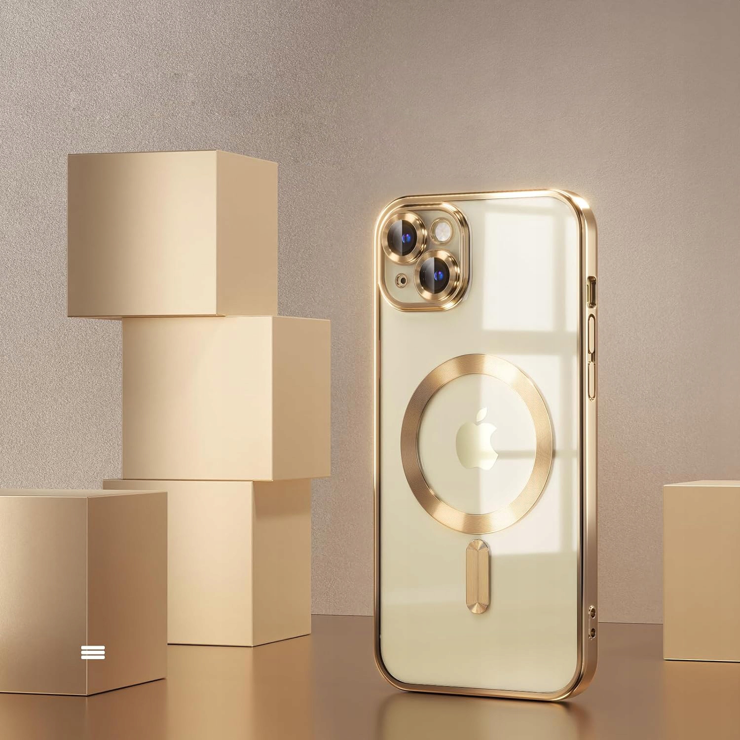 ETUI DO IPHONE 14 PLUS PRZEŹROCZYSTE OCHRONA APARATÓW DO MAGSAFE | GOLD Stan opakowania oryginalne